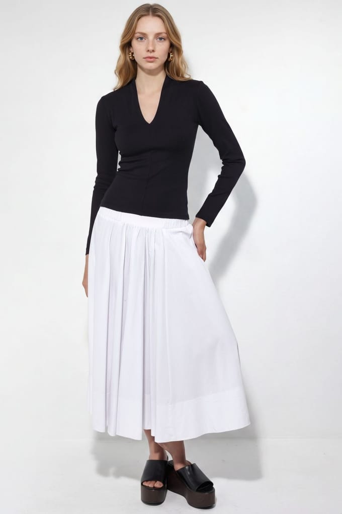 Slim Fit V-hals Lange Mouwen Blouse
