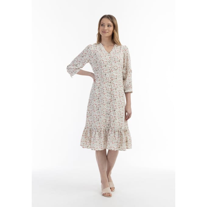 midi-jurk met bloemenprint van usha