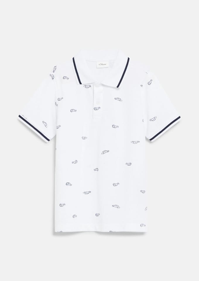 Polo van piqué met all-over print kind s.Oliver
