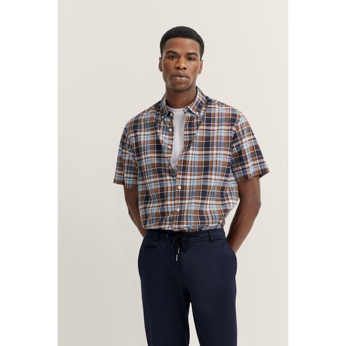 Bugatti Herren Shirt met geruit patroon