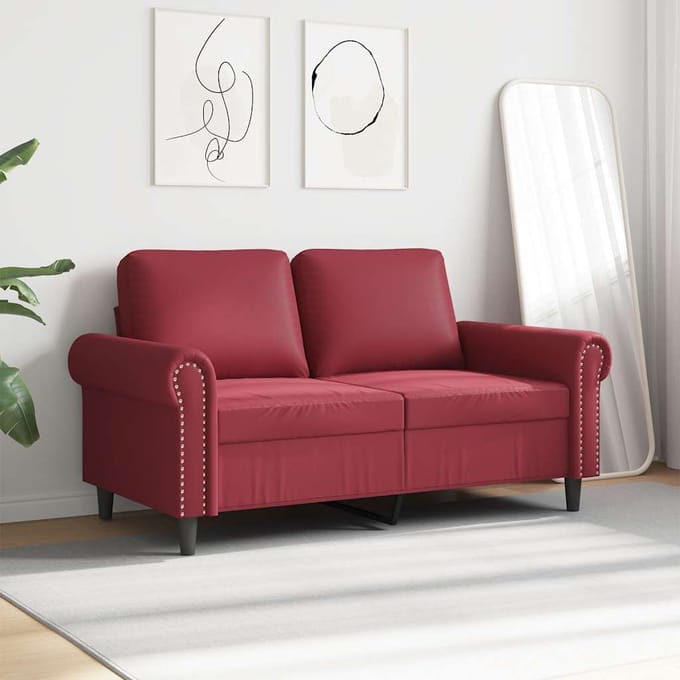 vidaXL - Tweezitsbank - 120 - cm - kunstleer - wijnrood