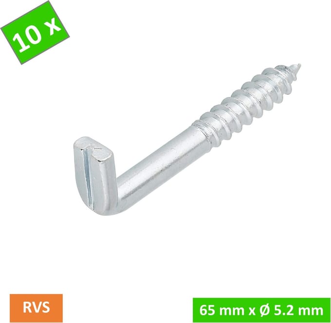 TQ4U Schroefduim - RVS - 65 mm - Ø 5,2 mm - 10 stuks