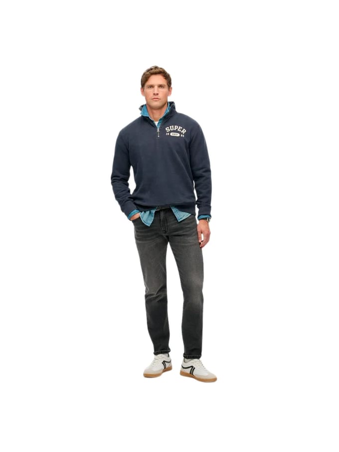 Superdry - Athletic Essentials sweatshirt met halve rits - Heren - Truien