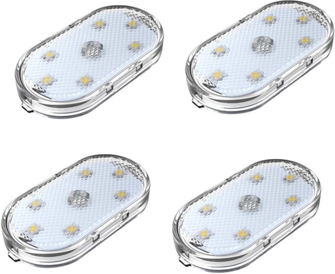 LED verlichting - Led verlichting auto - 4-pack - Auto LED-interieurverlichting - 7 kleuren auto sfeerverlichting - USB oplaadbare auto leeslampjes - Draagbaar