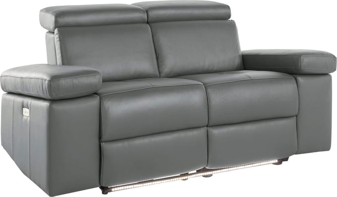 Rayland-Sofa 2-zits - Elektrisch - Grijs PU