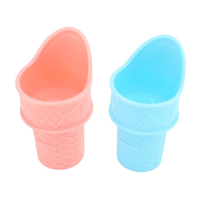 2 STUKS IJshoorntje Schep PP Herbruikbaar IJshoorntje Bevroren Traktatie Bekertje voor Feestcadeaus Roze Blauw blue