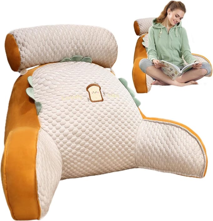 Bedrustkussen - Wigkussen - Comfortabel lezen - Afneembaar nekkussen - 40 x 60 cm