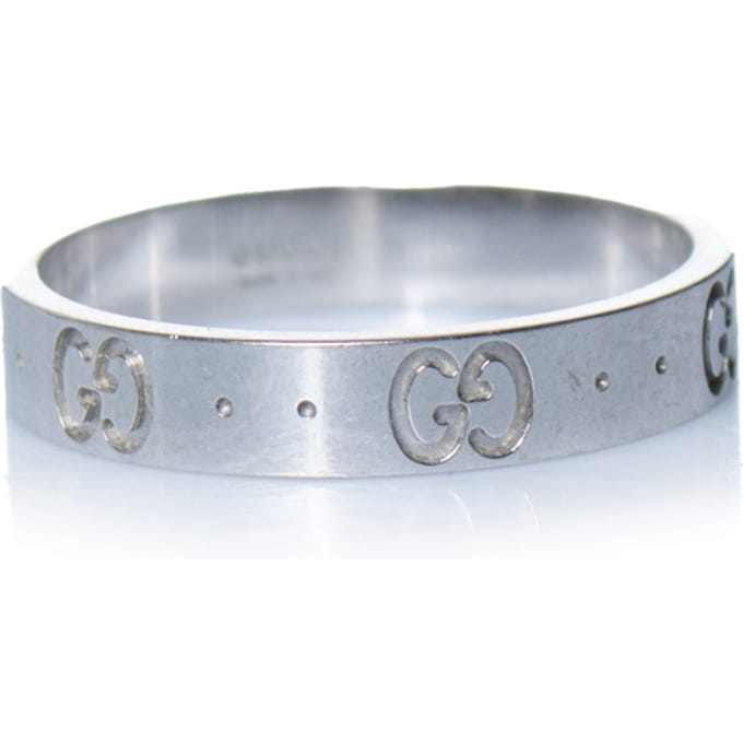 Gucci, icon 18kt witgouden ring in zilver