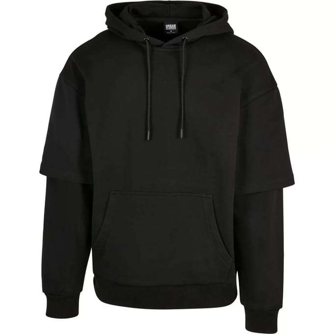 Urban Classics - Oversized Doublesleeve Hoodie/trui - M - Zwart