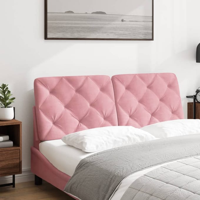 vidaXL - Hoofdbordkussen - 120 - cm - fluweel - roze