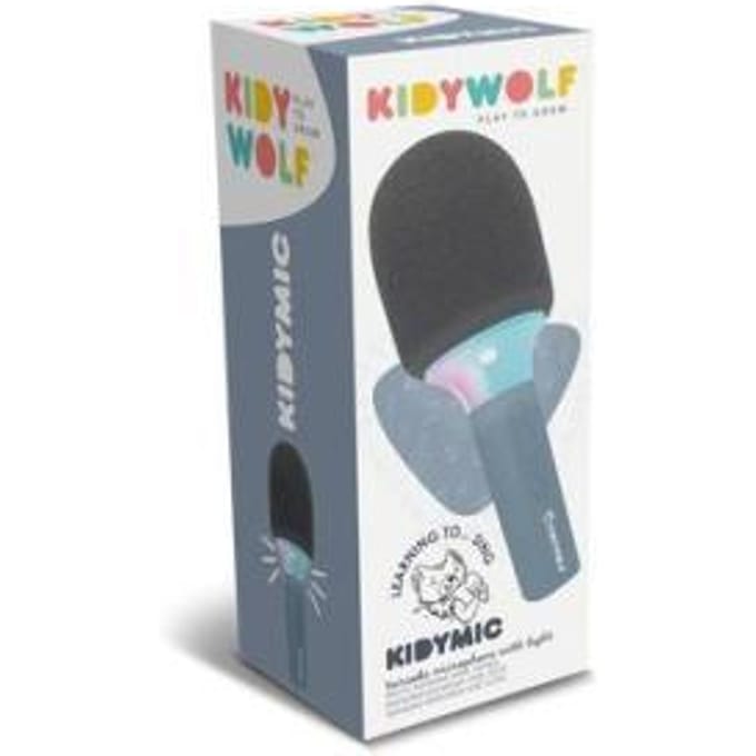 KIDYWOLF KIDYMIC Blauw – Draadloze Karaoke Microfoon voor Kinderen met Bluetooth, LED Lichteffecten & Stemvervorming - 4+