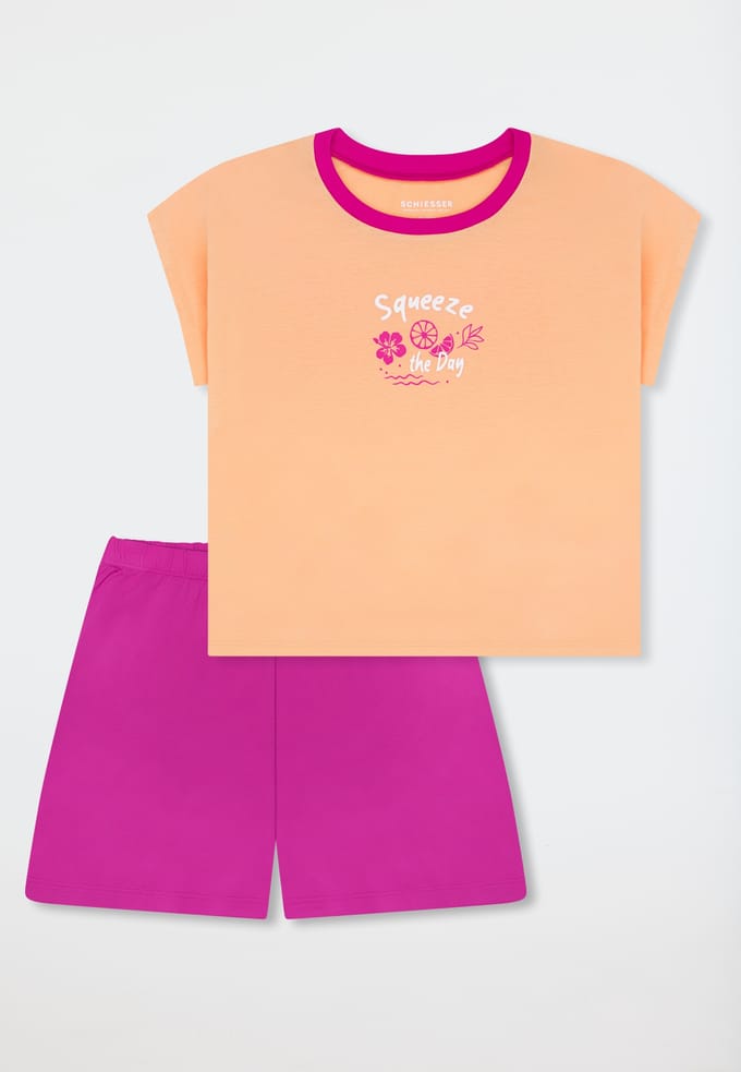 Korte pyjama Citrus perzikoranje - Teens Nightwear 176