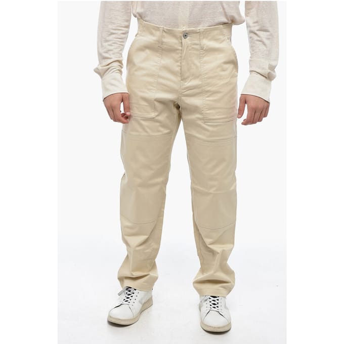 Katoenen CROSS Chino-broek in beige