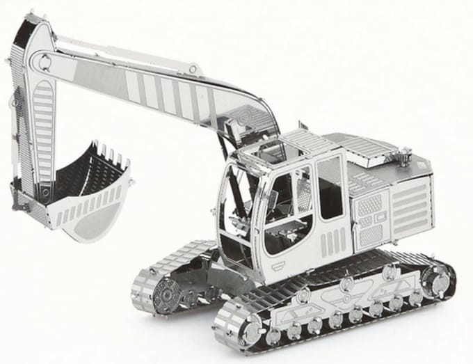 De Bouwplaats Graafmachine Bouwpakket - Metalen modelbouw vanaf 14 jaar