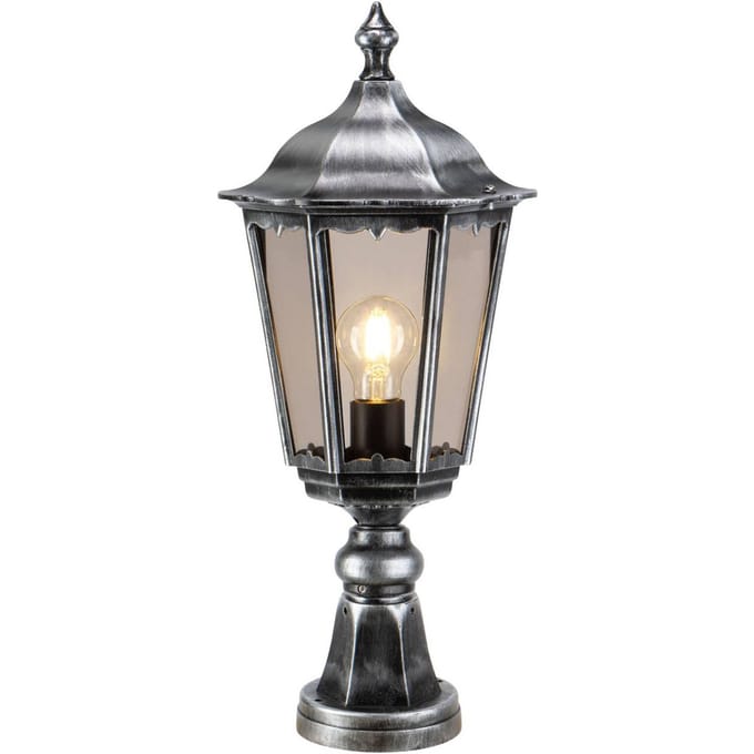 LCD Sokkellamp 1112 van gegoten aluminium zwart-zilver