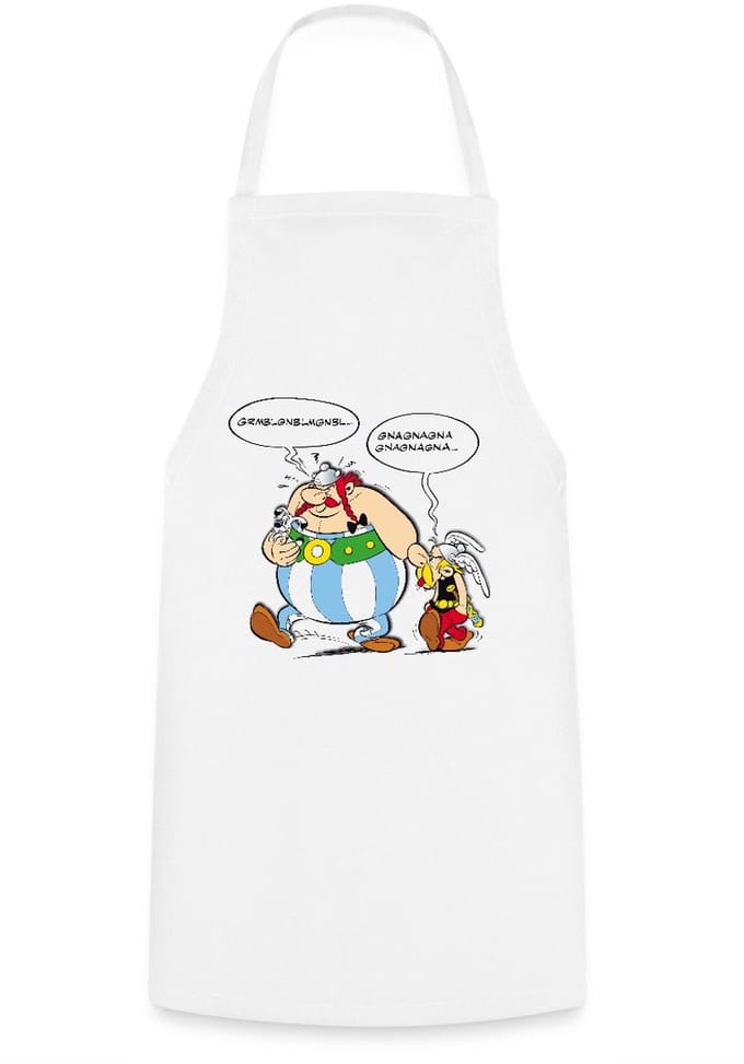 Asterix & Obelix En Idefix Kwebbelende Trio Keukenschort
