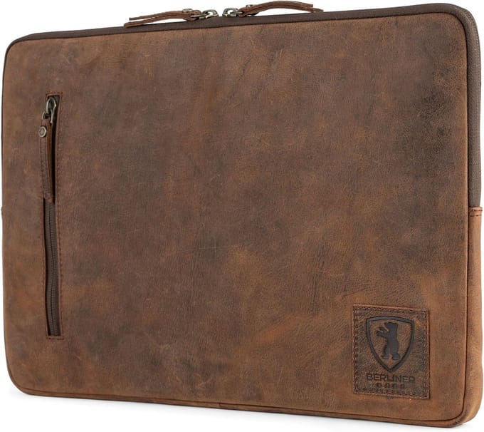 Vintage Leer Laptop Tas voor 15 Inch Notebook | Beschermhoes en Computer Case