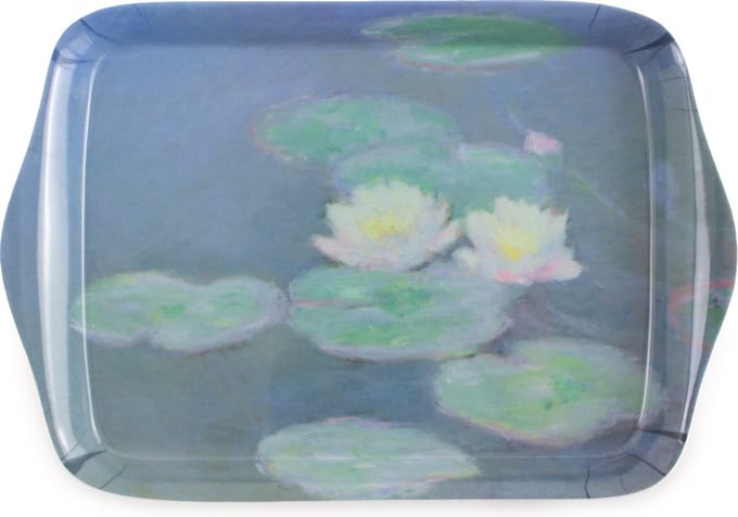 Mini dienblad , 21 x 14 cm, Monet, Waterlelies in avondlicht