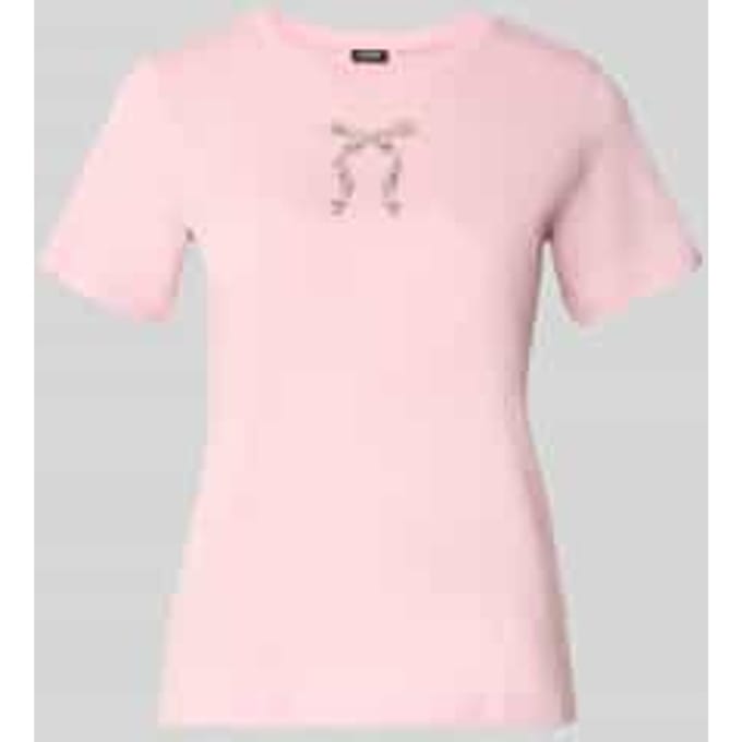 T-shirt met parels en ronde hals model 'Tamme'