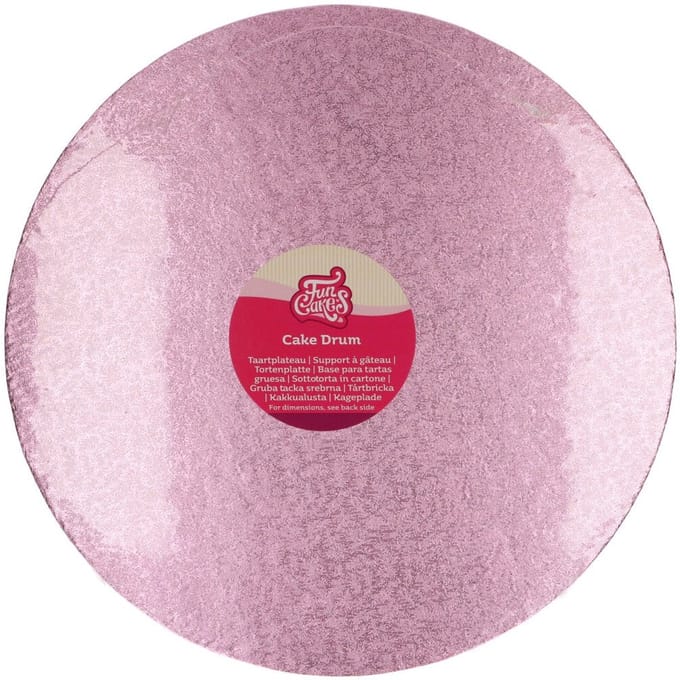 FunCakes Cake Drum Rond - Roze - Ø35,5 cm / 12 mm - Taartonderlegger - Taartkarton