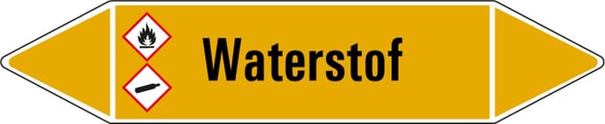 Waterstof leidingmarkering op vel 75 x 17 mm - 8 per vel