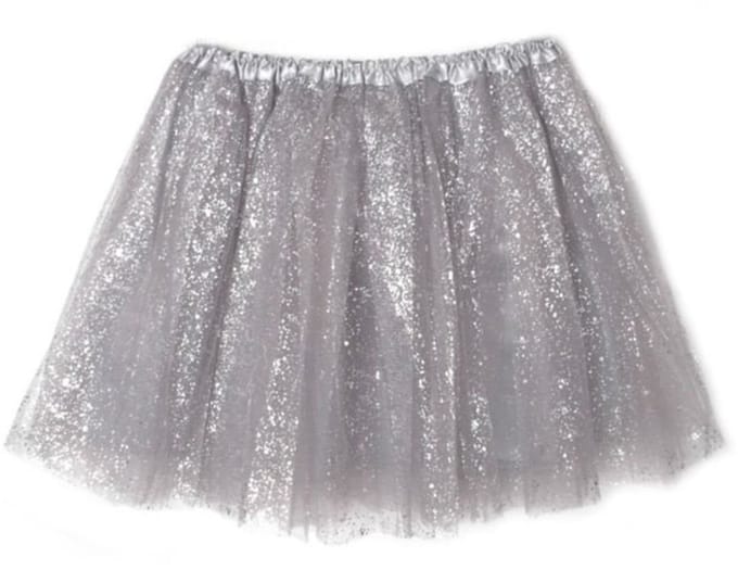 Tutu Tule - Zilver tutu rokje met voering - lengte rok 40 cm