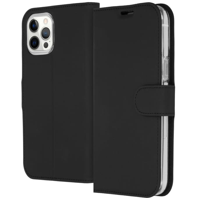 Accezz Hoesje - Geschikt voor Apple iPhone 12 Pro Max - Wallet Softcase Bookcase - Zwart