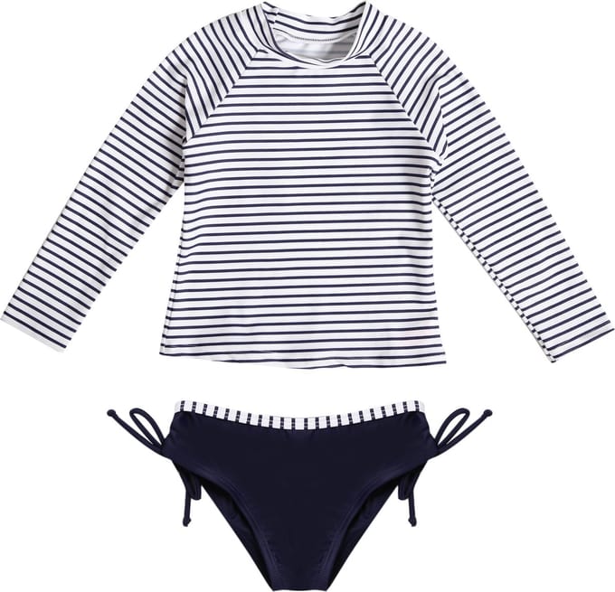 Badmode sport lange mouwen Navy strepen 92/98