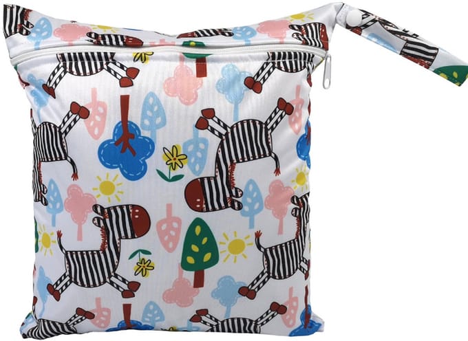 Strandtas met ritssluiting – Waterdichte strandtas – Luiertas – 28x30 cm –Zebra SM207