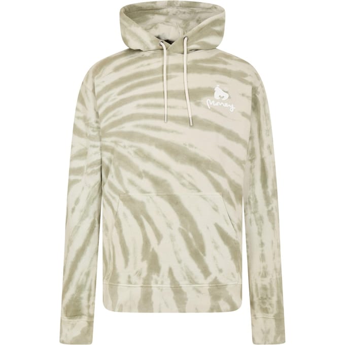 Money Heren Tie Dye Hoodie (Kasteel Grijs)