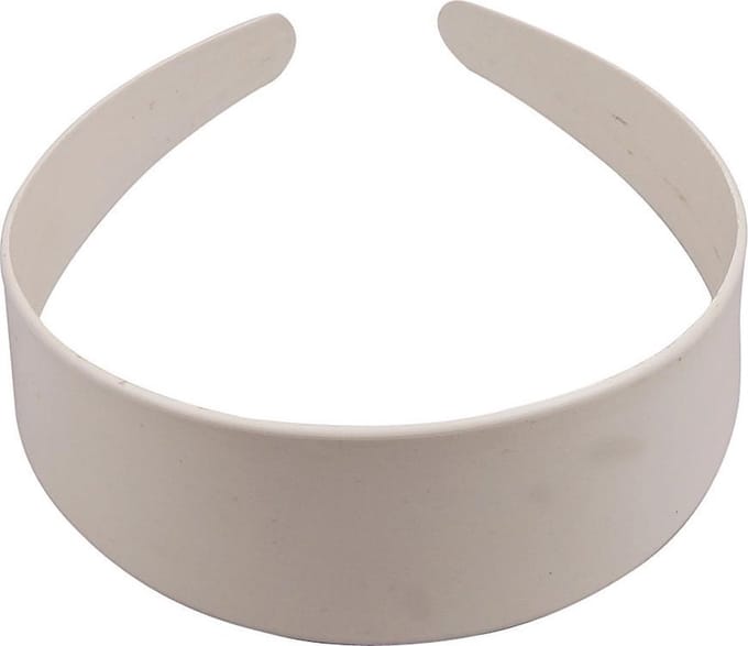 Plastic haarband, B: 40 mm, wit, 20 stuk/ 1 doos
