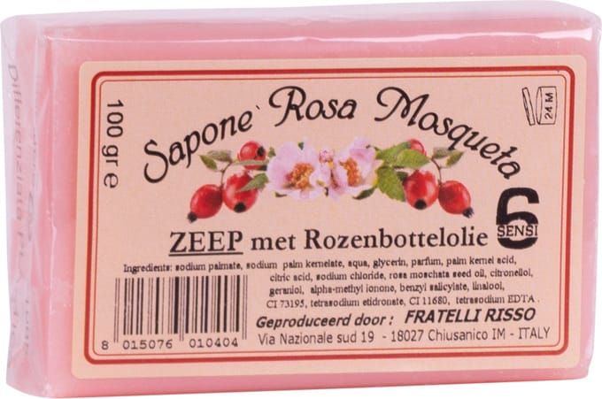 6Sensi - 100 gram zeep met Rozenbottelolie