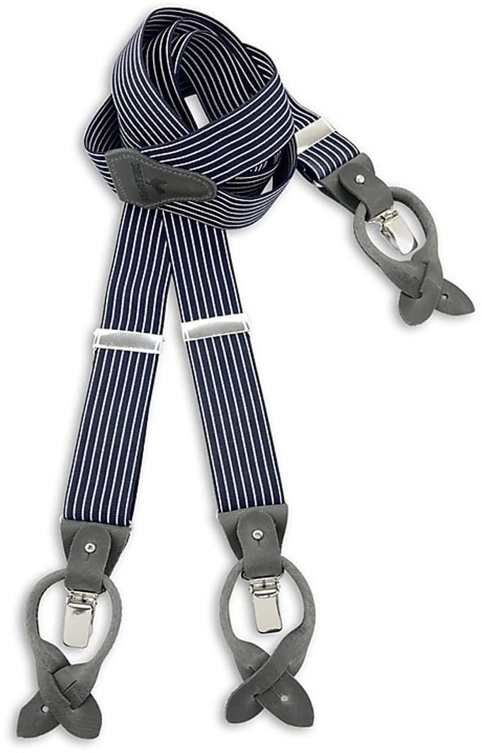 Sir Redman - Bretels - bretels Striped Gent blue - marineblauw / grijs