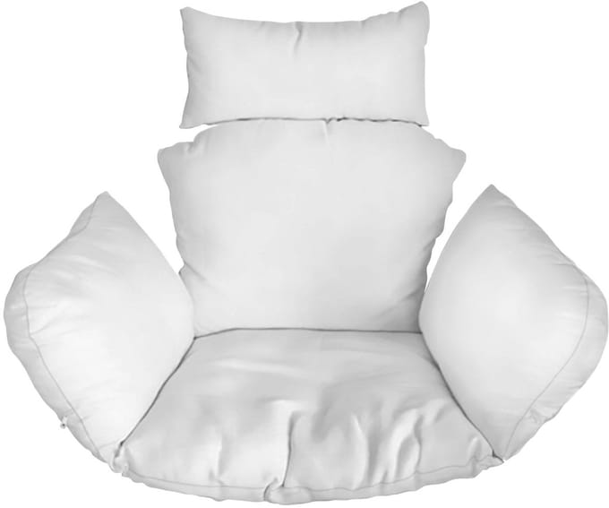 FEROCITY - Hangstoel Kussen - Hangstoelkussen - Tuincocon Kussen - Schommelkussen - Polyester - Wit