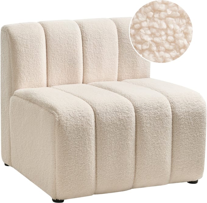 KAGE - Fauteuil - Lichtbeige - Bouclé