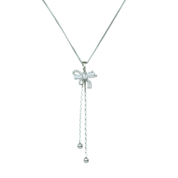 Double Knots Necklace Silver