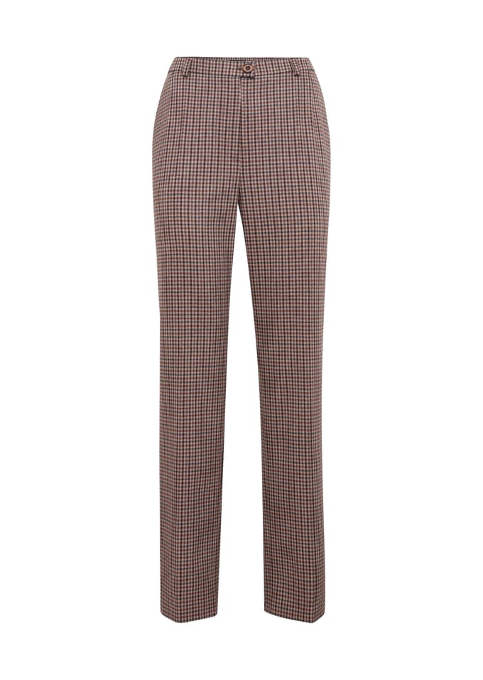 Geruite broek Comfort - bruin - Gr. 26 van Goldner Fashion