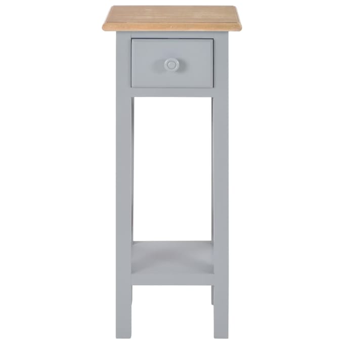 vidaXL - Bijzettafel - 27x27x65,5 - cm - hout - grijs