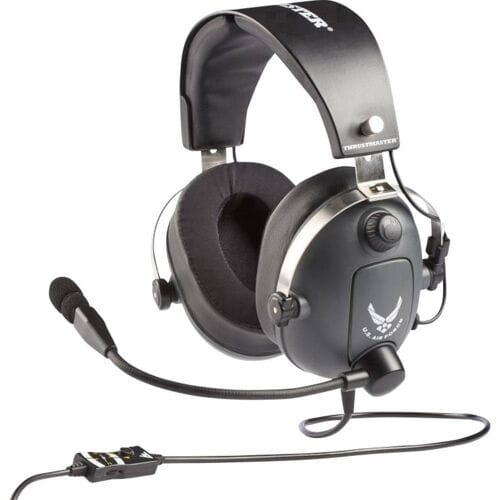 ThrustMaster T.Flight - U.S. Air Force Edition Over Ear headset Kabel Stereo Grijs, Metallic Volumeregeling, Microfoon uitschakelbaar (mute) Gamen