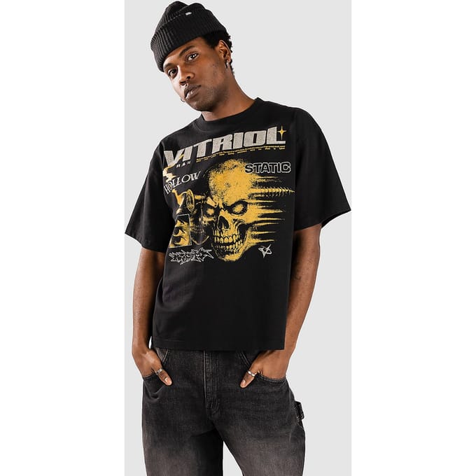 Vitriol Xeroxed Collage Cropped T-Shirt zwart