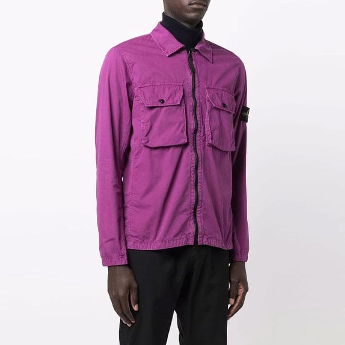 Stone Island Overhemd Paars Heren Tops 7515113WN-V0145 M pink
