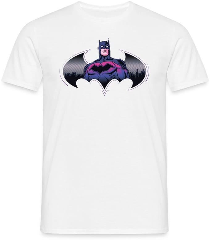 Batman Cool Ontwerp Met Logo En Roze Kostuum T-Shirt Heren