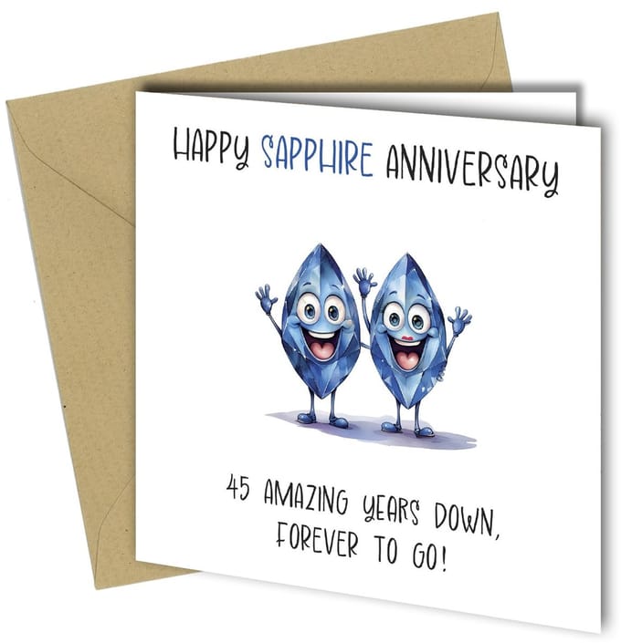 Dailygoods - Grappige 45e Verjaardagskaart - Happy PAnniversary
