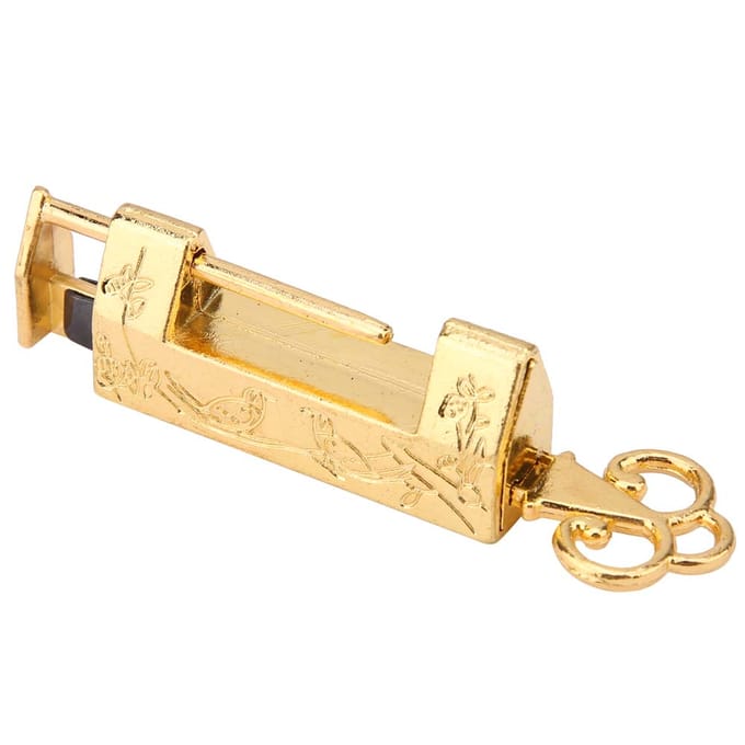 Mini cadenas traditionnel de style chinois avec fleurs de pie, petite clé de verrouillage pour meubles vintage dorés black