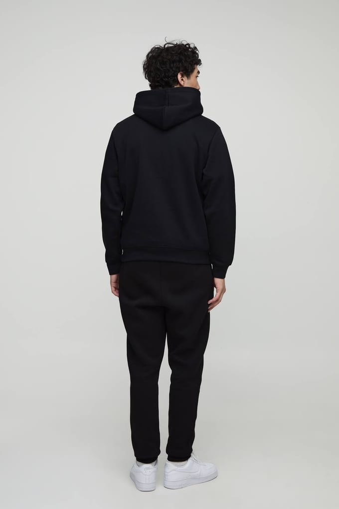Essential Regular Fit Over the Head Hoodie | Black | Size Medium