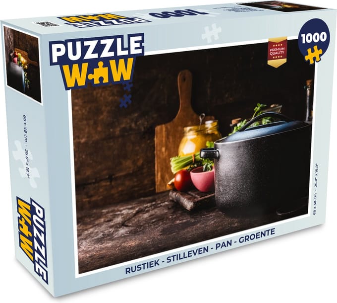 Puzzel Rustiek - Stilleven - Pan - Groente - Legpuzzel - Puzzel 1000 stukjes volwassenen