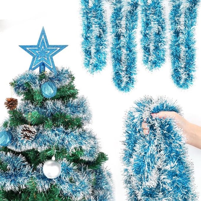 Allecto - Klatergoud - 12M Slinger - Decoratief voor Kerstboom