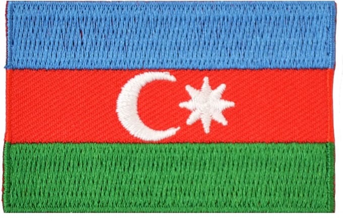 Embleem vlag Azerbeidzjan- Strijk embleem - Carnavalskleding - Carnaval accessoires