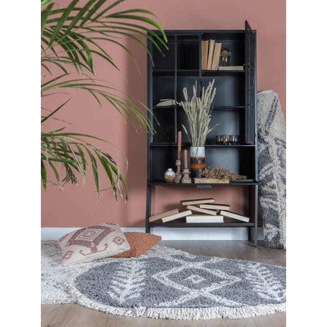 Vloerkleed Rabat Grey Rond ø200 cm - Hoogpolig Vloerkleed – Berber / Bohemian Design