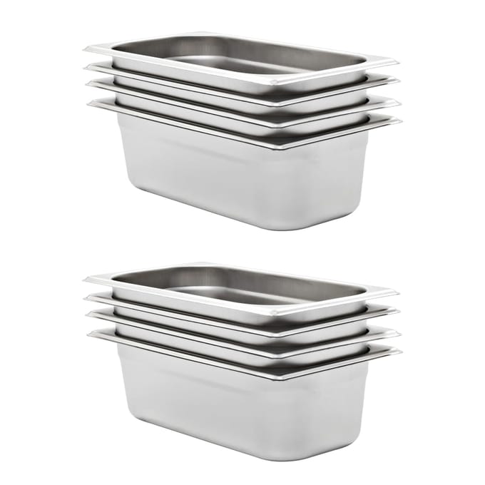 vidaXL - Gastronormbakken - 8 - st - GN - 1/3 - 100 - mm - roestvrij - staal